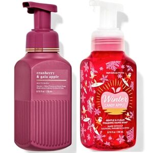 Bath Body Works Cranberry Apple & Winter Candy Apple Hand Soap Set NEW